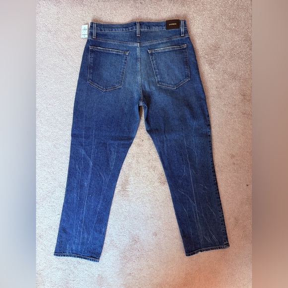 Express Modern Straight High Rise Blue Jeans - Picture 7 of 8